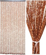 Ezcasch 90x195cm Bamboo Beaded Door Curtain Brown Bead HANDMADE RRP £62.99