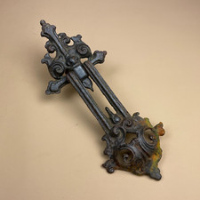 Antique Metal Cast Iron Front Door Knocker Vintage Handle Ornate Victorian Black