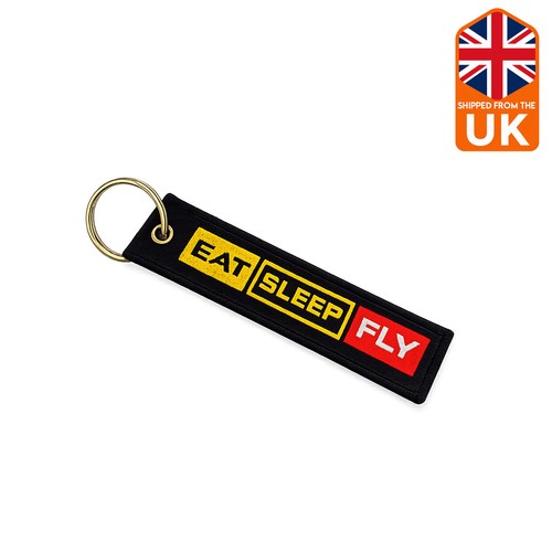 Eat sleep fly keyring - eat,