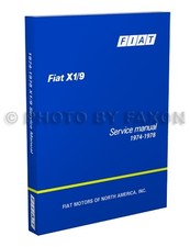 Fiat X19 Factory Shop Manual