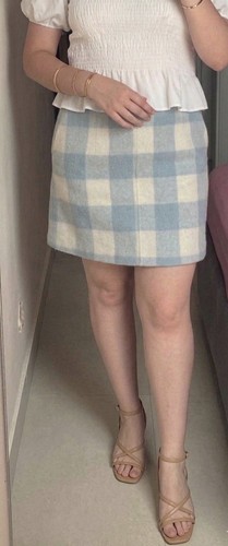 Blue and white - checked, mini