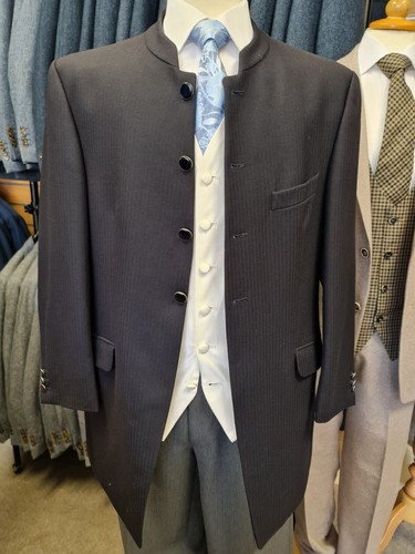 Mens navy nehru collarless - navy,