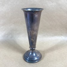 Silver Trumpet Vase Red Base