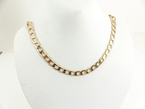 9ct gold curb chain - gold,