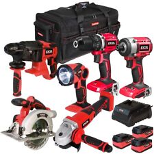 Excel 18V Cordless 6 Piece Power Tool Kit 3 x 5.0Ah Batteries & Charger EXL8950