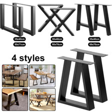 Pair metal steel table legs - of,