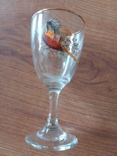 11cm Glass with Pheasant Design  Undamaged