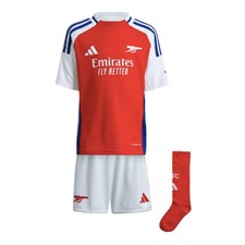 Kids Football Mini Kit Red 2024-2025 Arsenal Home Jersey Shorts and Socks Set