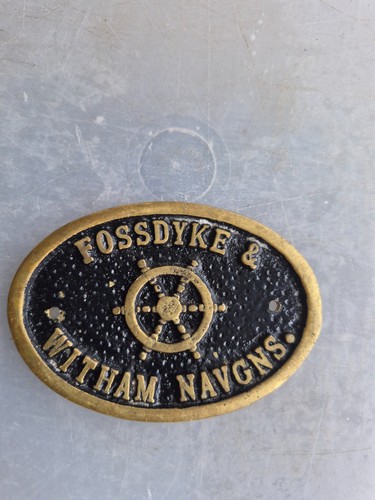 Brass canal boat plaque - canal,