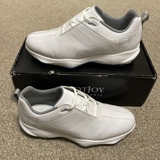 FootJoy FJ eComfort Mens Spikes Synthetic Leather White Golf Shoes UK 9.5 57702
