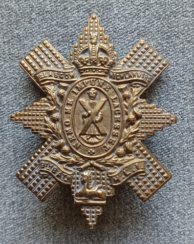 Brass cap badge glasgow - brass,