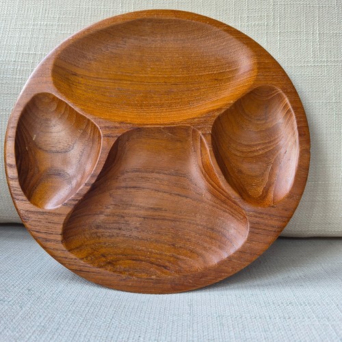 Teak wood divided serving - wood,