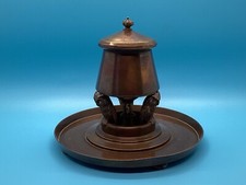 Arts & Crafts Brass Inkwell