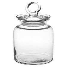 Airtight Food Storage Glass with Handle Lid Jar Cookies Pulses Dishwasher Safe