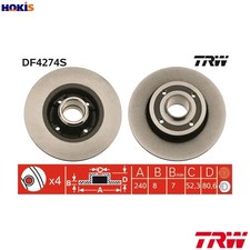 2x BRAKE DISC DF4274S FOR