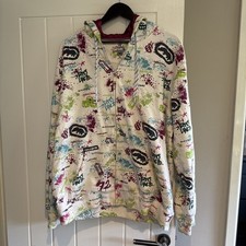 Ecko Unlimited Hoodie Vintage Mens Size XL Multicoloured Graffiti All Over Print