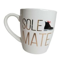 American Atelier Sole Mate Coffee Mug Black Boot Red Laces Valentine's Day New