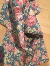 39x102cm pink roses blue print woven cotton Fabric Sewing embroidery dolls