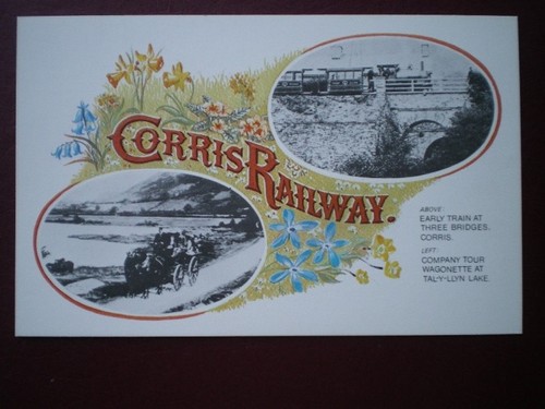 Postcard corris railway - railway,