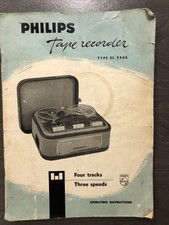 Vintage Philips Tape Recorder EL3542 Operating Instructions & Quick Reference