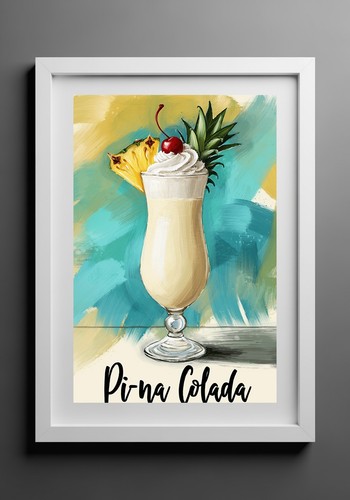 Pina colada cocktail - colada, poster