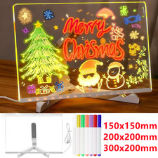 LED Note Board with Colors, Acrylic Dry Erase Board with 7 Pens for Home Office