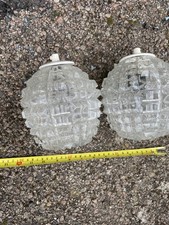 Pair ceiling hanging glass