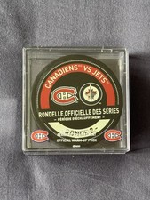 Montreal Canadiens v Jets Game Practice Used Stanley Cup Playoffs Hockey Puck