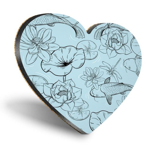 Heart mdf coasters koi - mdf, carp