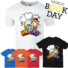 Bunny Vs Monkey Kids T Shirt World Book Day Costume Cartoon Children Tee Xmas