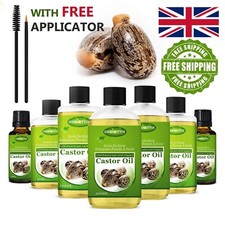 100% Pure Organic Castor Oil for Eyelashes Eyebrows Hair Growth Cold Pressed -UK