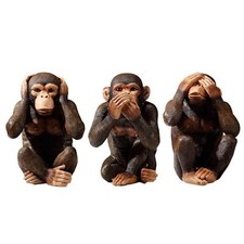 3 Wise Monkeys Statue Hear-No