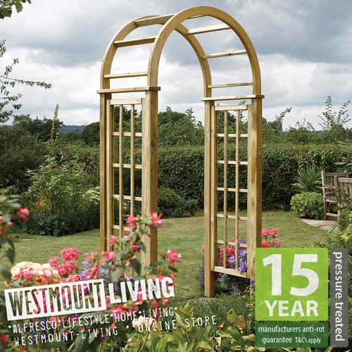 Wooden garden rose arch round - arch,