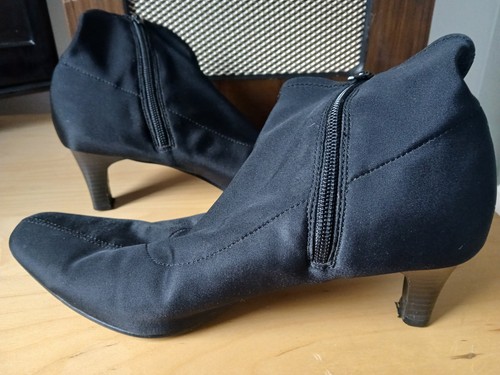 Black faux suede point heeled - suede,