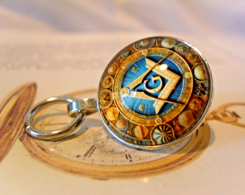Masonic pocket watch chain fob - watch,