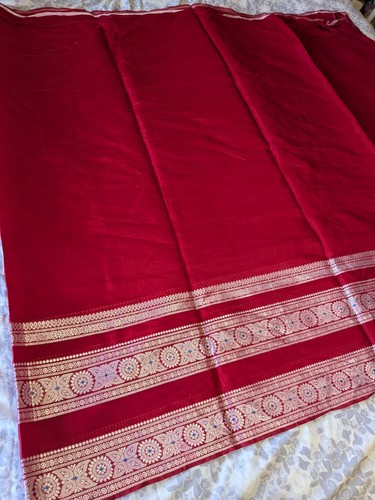 Silky red indian saree with - silky,