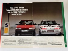 Original Rover 200 216 GTi R8 Castrol Magazine Advert Poster Man Cave Retro a