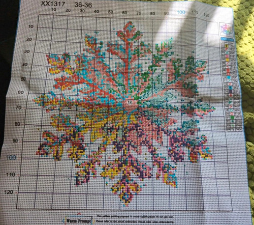 Multicoloured snowflake cross - snowflake,