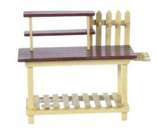 Dolls House Picket Fence Potting Bench Miniature Garden Greenhouse Furniture