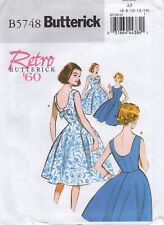 Butterick Sewing Pattern 5748 EASY Retro 60s Dresses, Full Skirts, Size 6-14 New