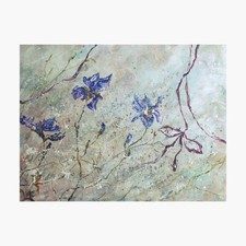 Floral Iris oil Painting pink