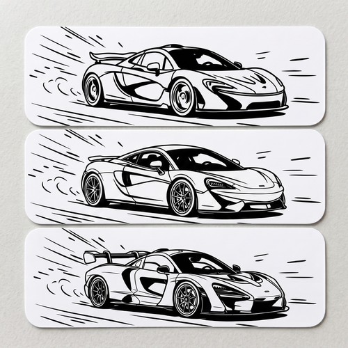 Supercar bookmarks set of - 3, |