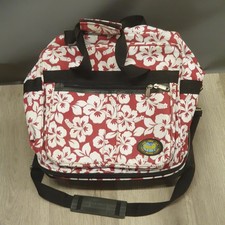 Red Floral Extending Weekend Bag Carry Holdall Wheels Extends from 33 - 58cm