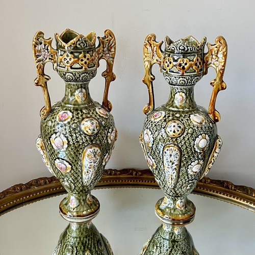 Pair victorian majolica - victorian,