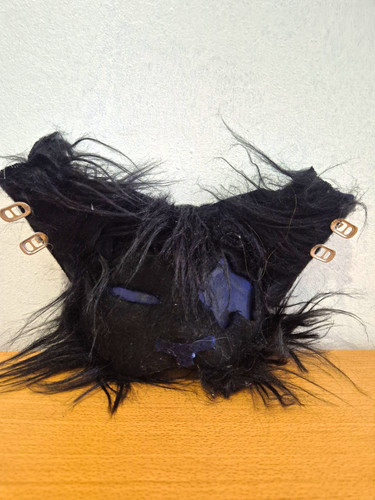 Black faux fur - cat, star