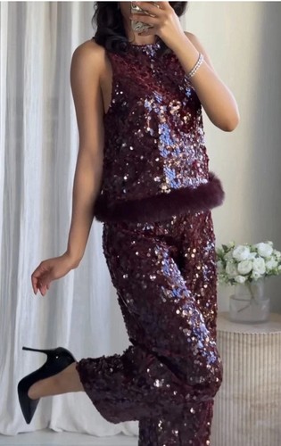Zara sequin barrel trousers - sequin,