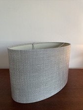 Silver Grey Oval Linen Style Lampshade Light Shade