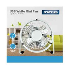 Mini USB Desk Fan Small Quiet Personal Home Office Table Portable Cooler White