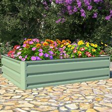Garden Metal Raised Vegetable Planter Outdoor Flower Trough Herb Grow Bed Box
