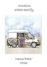 White Van Man delivery driver card personalise for any occasion 
